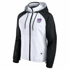 Fanatics - Sacramento Kings Women's Anorak Raglan Full-Zip Hoodie Jacket - White/Black