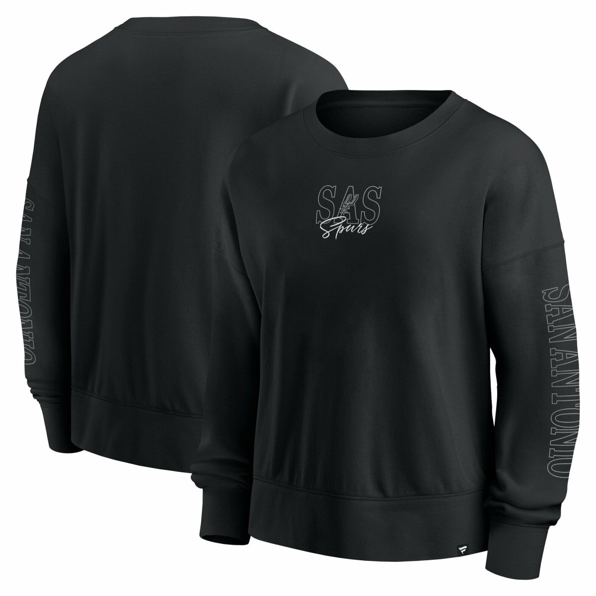 Fanatics - San Antonio Spurs Women's Oversized Game Day Pullover Sweatshirt - Black
