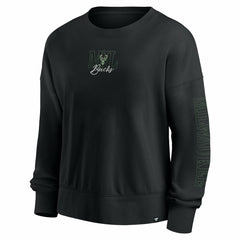 Fanatics - Milwaukee Bucks Women's Oversized Game Day Pullover Sweatshirt - Black