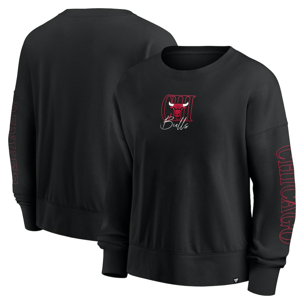 Fanatics - Chicago Bulls Women's Oversized Game Day Pullover Sweatshirt - Black