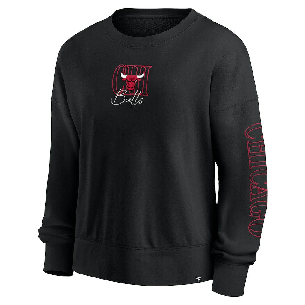 Fanatics - Chicago Bulls Women's Oversized Game Day Pullover Sweatshirt - Black