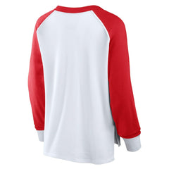 Fanatics - Chicago Bulls Women's Open Lane Waffle Long Sleeve V-Neck T-Shirt - White