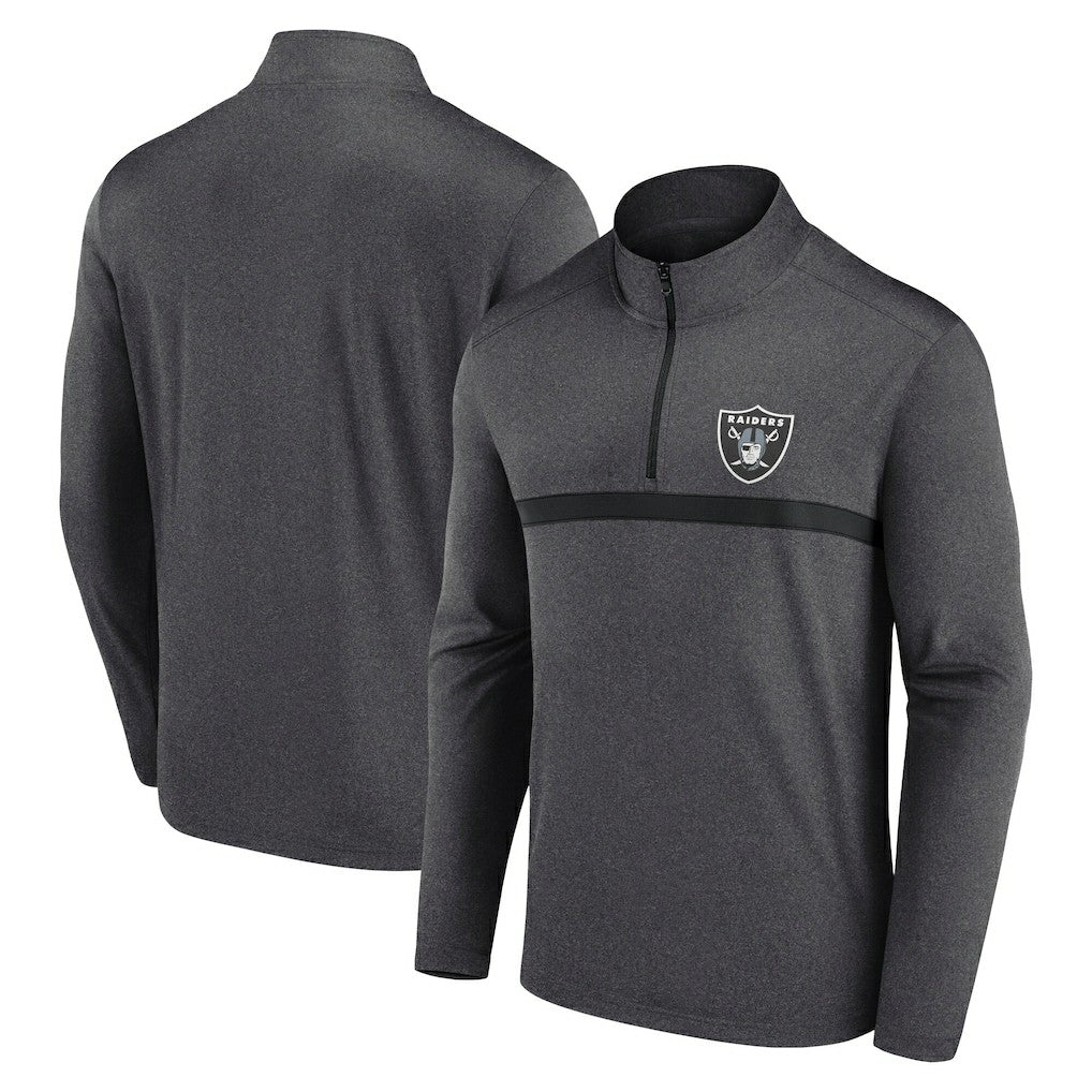 Las Vegas Raiders Head-to-Head Quarter-Zip Pullover Charcoal - Fanatics