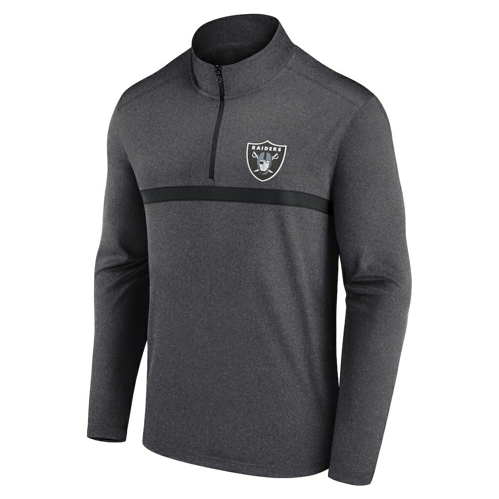 Las Vegas Raiders Head-to-Head Quarter-Zip Pullover Charcoal - Fanatics