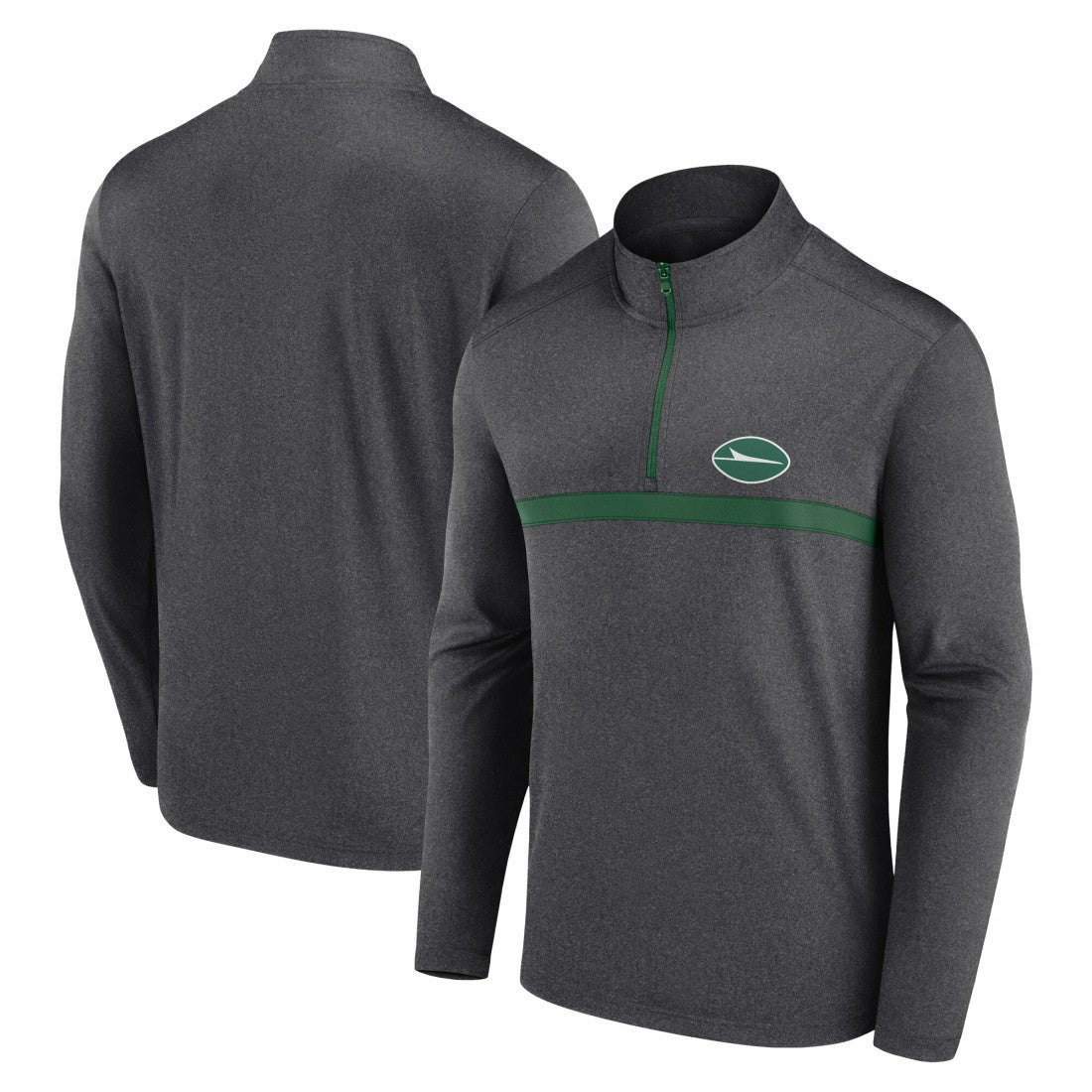 New York Jets Head-to-Head Quarter-Zip Pullover Heather Charcoal - Fanatics