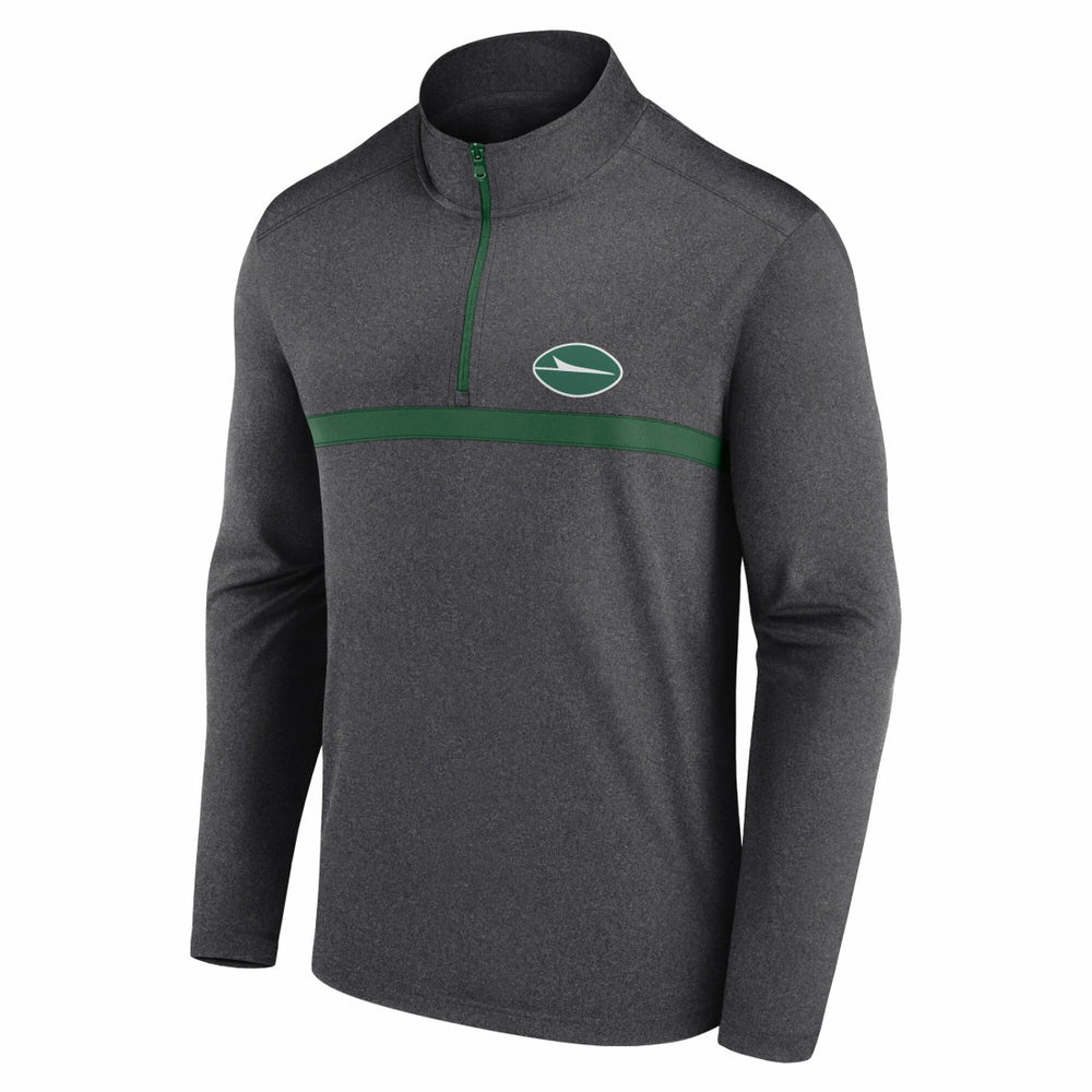 New York Jets Head-to-Head Quarter-Zip Pullover Heather Charcoal - Fanatics