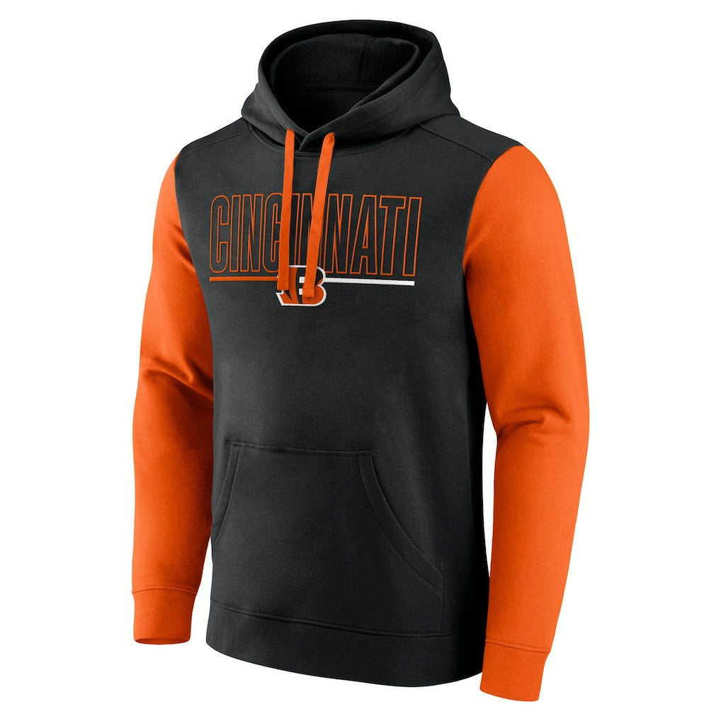 Cincinnati Bengals Outline Pullover Hoodie Black/Orange - Fanatics
