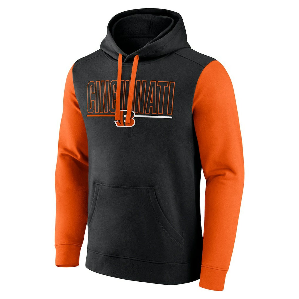 Cincinnati Bengals Outline Pullover Hoodie Black/Orange - Fanatics