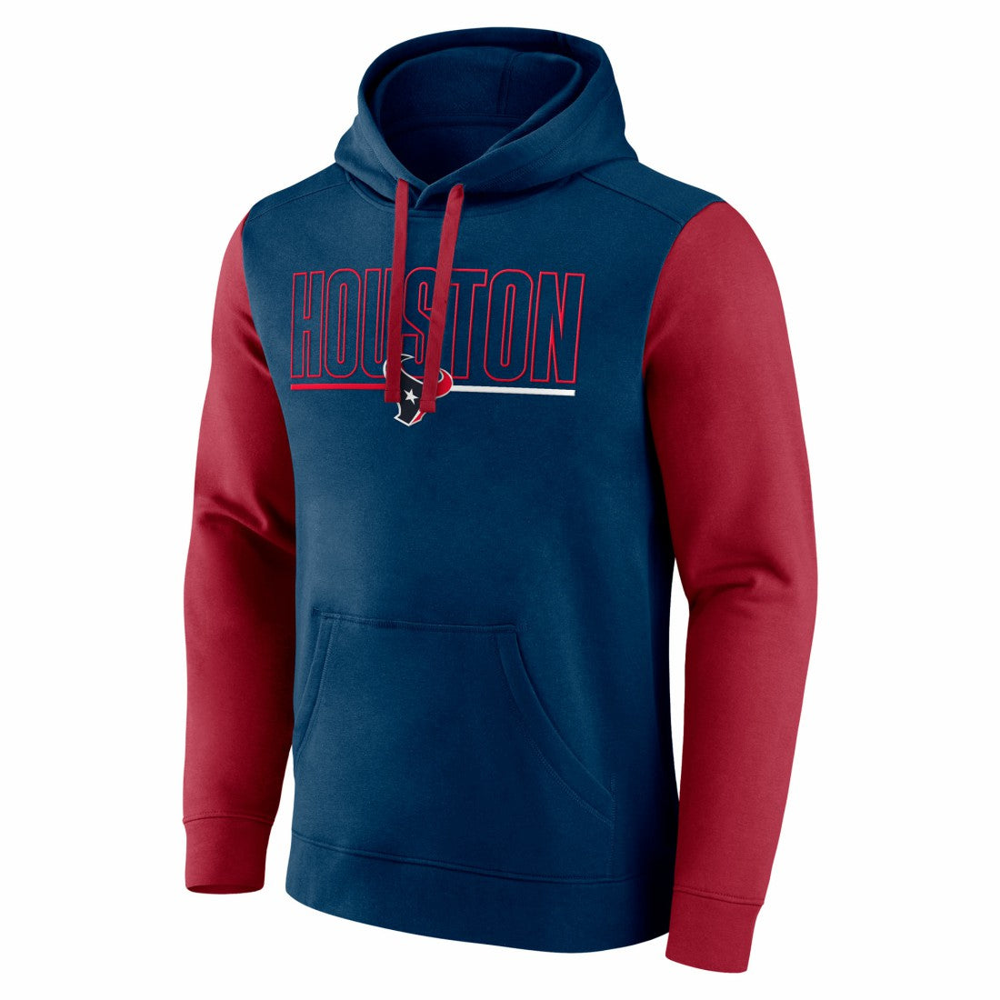 Houston Texans Outline Pullover Hoodie Navy/Red - Fanatics