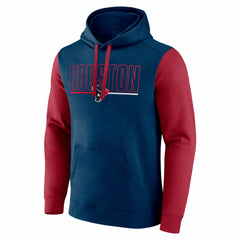 Houston Texans Outline Pullover Hoodie Navy/Red - Fanatics