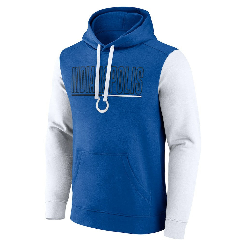 Indianapolis Colts Outline Pullover Hoodie Royal/White - Fanatics