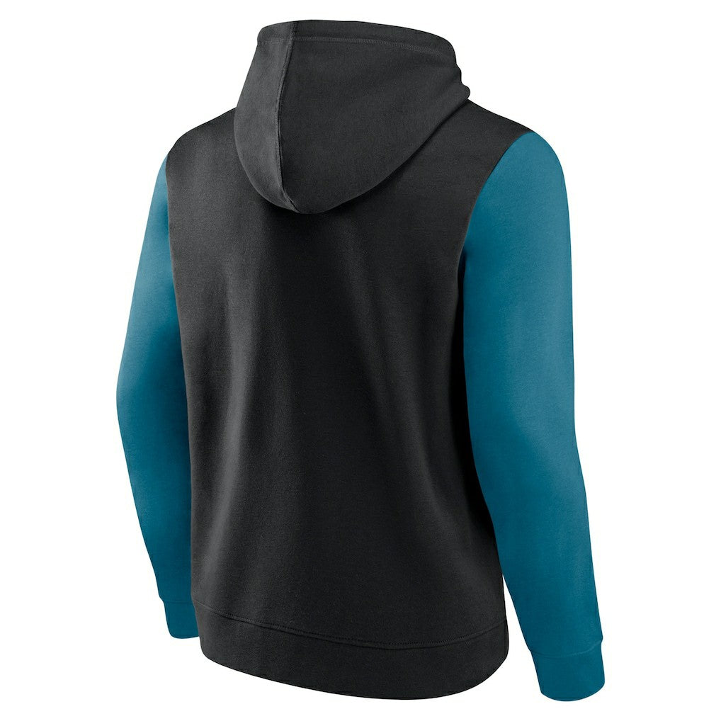 Jacksonville Jaguars Outline Pullover Hoodie Black/Teal - Fanatics