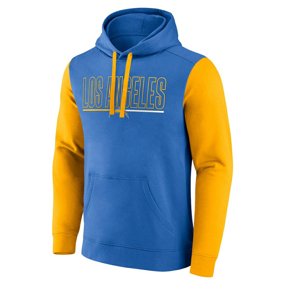 Los Angeles Chargers Outline Pullover Hoodie Powder Blue/Gold - Fanatics