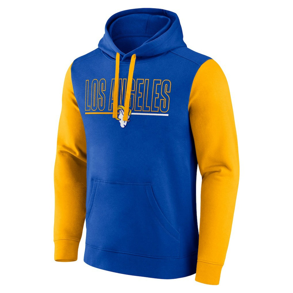 Los Angeles Rams Outline Pullover Hoodie Royal/Gold - Fanatics