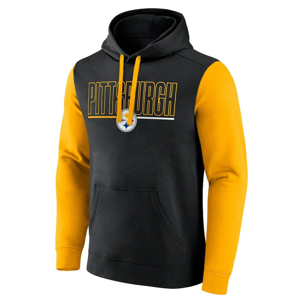 Pittsburgh Steelers Outline Pullover Hoodie Black/Gold - Fanatics
