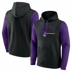 NBA - Sacramento Kings Logo Athletic Outline Colorblock Pullover Hoodie - Black