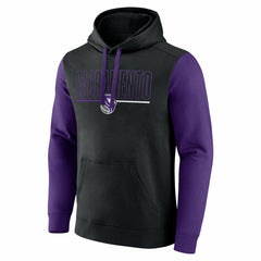NBA - Sacramento Kings Logo Athletic Outline Colorblock Pullover Hoodie - Black
