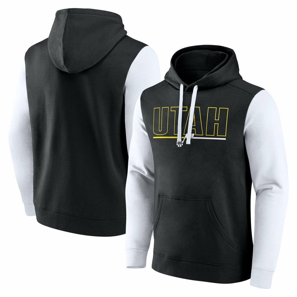 NBA - Utah Jazz Logo Athletic Outline Colorblock Pullover Hoodie - Black