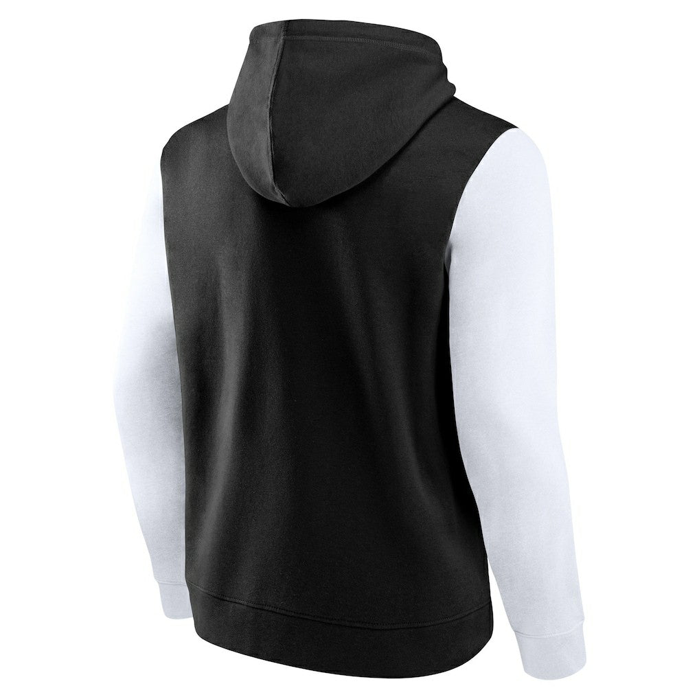 NBA - Brooklyn Nets Logo Athletic Outline Colorblock Pullover Hoodie - Black
