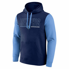 NBA - Memphis Grizzlies Logo Athletic Outline Colorblock Pullover Hoodie - Navy