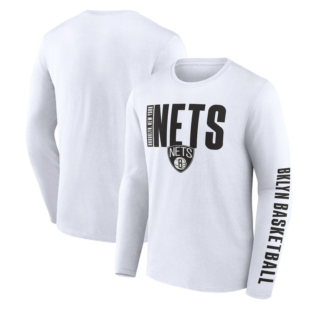 NBA - Brooklyn Nets Logo Athletic Vision Long Sleeve T-Shirt - White