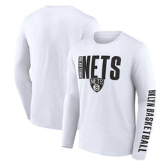 NBA - Brooklyn Nets Logo Athletic Vision Long Sleeve T-Shirt - White