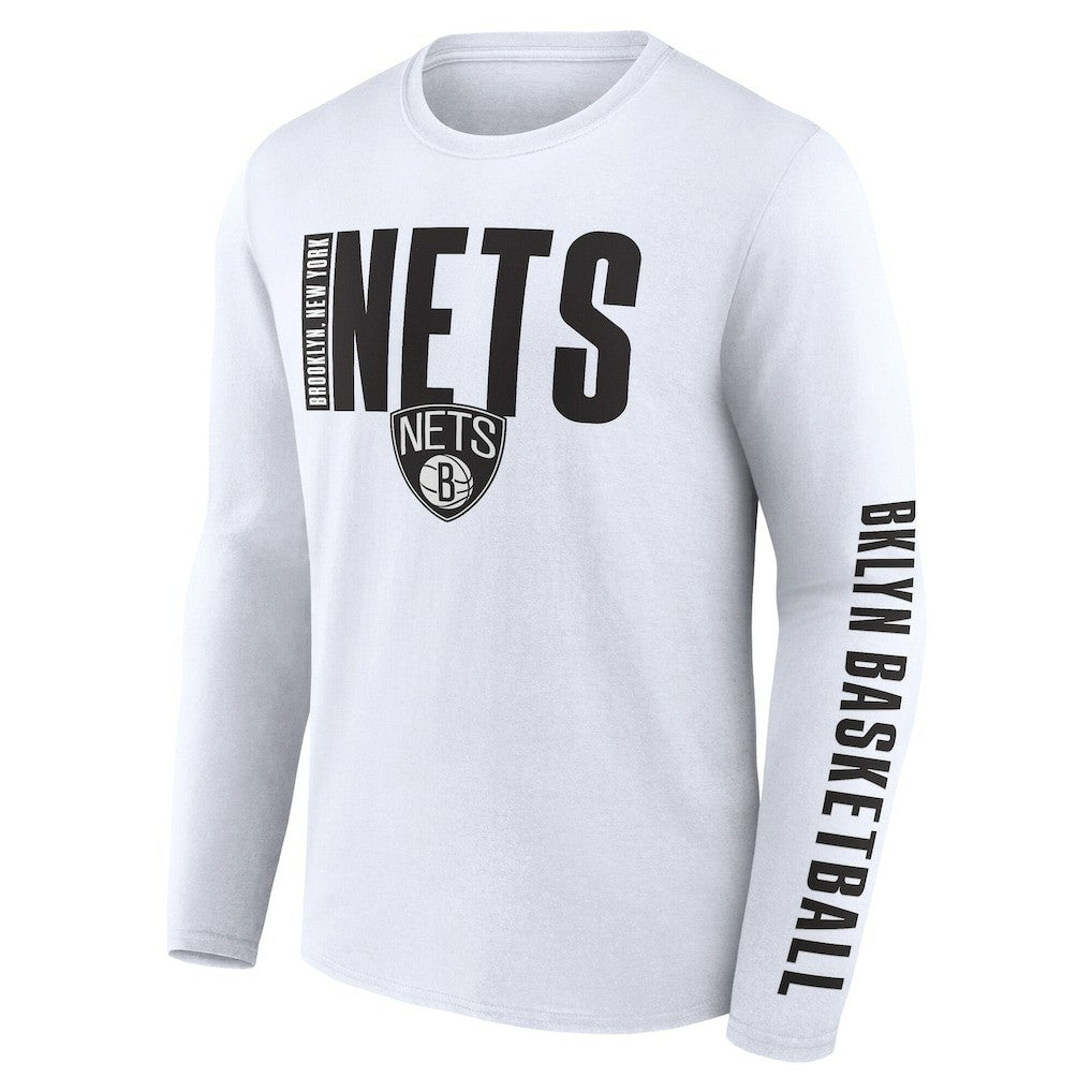 NBA - Brooklyn Nets Logo Athletic Vision Long Sleeve T-Shirt - White