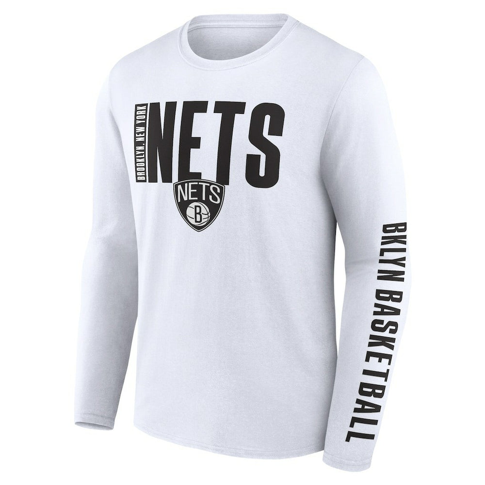 NBA - Brooklyn Nets Logo Athletic Vision Long Sleeve T-Shirt - White