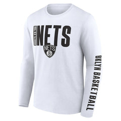NBA - Brooklyn Nets Logo Athletic Vision Long Sleeve T-Shirt - White