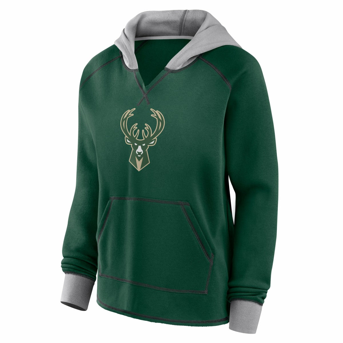 NBA - Milwaukee Bucks Logo Athletic Women's Boom Pullover Hoodie - Hunter Green