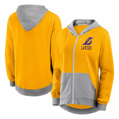 NBA - Los Angeles Lakers Logo Athletic Women's Hit It French Terry Full-Zip Hoodie - Gold