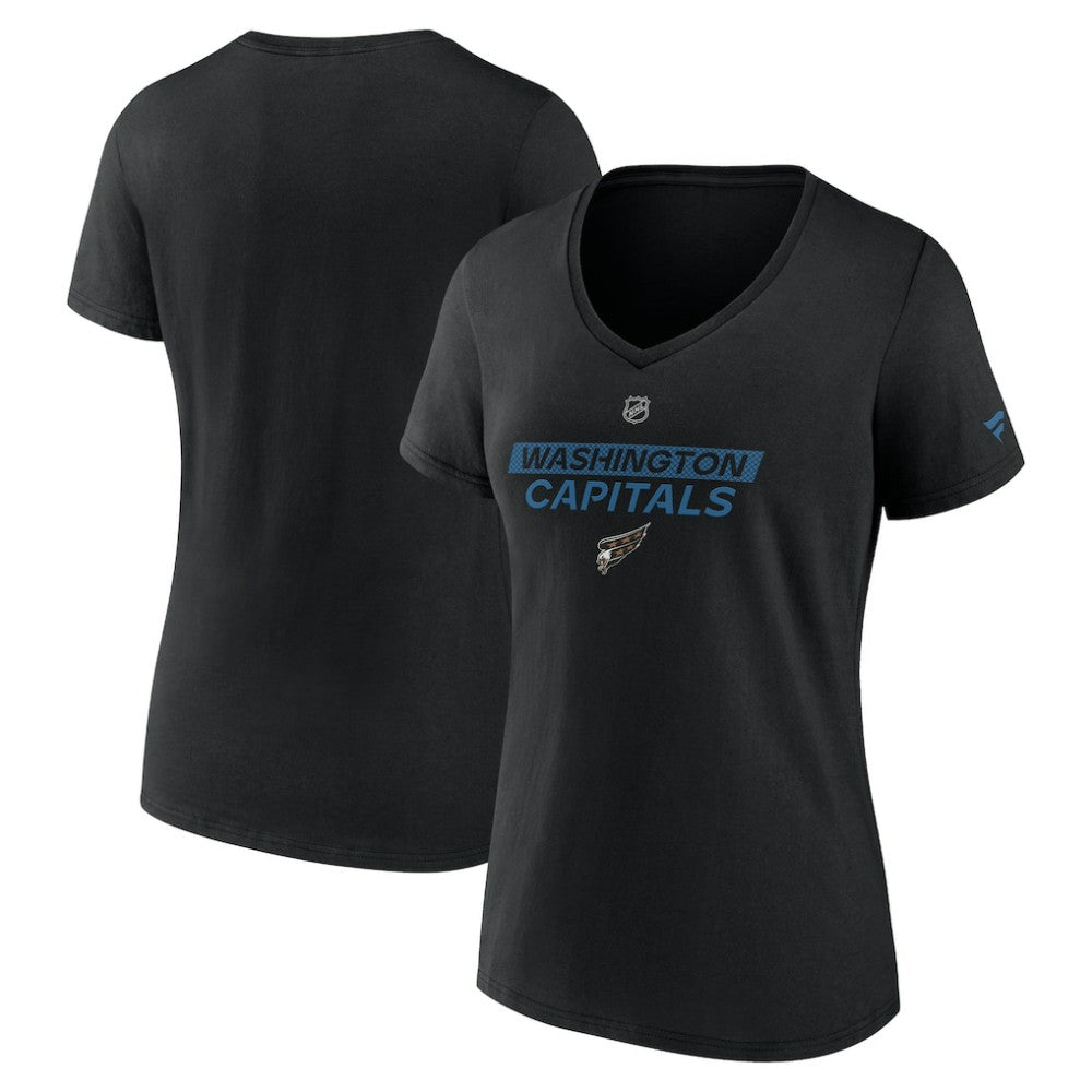 Washington Capitals Fanatics Women's Authentic Pro Alt Logo V-Neck T-Shirt Black