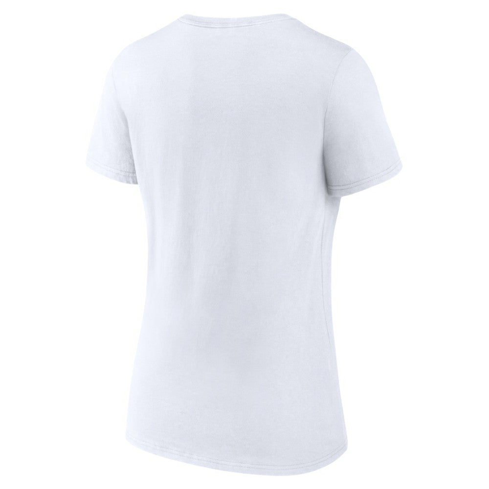 New York Rangers Fanatics Women's 2024 Hockey Fights Cancer V-Neck T-Shirt White