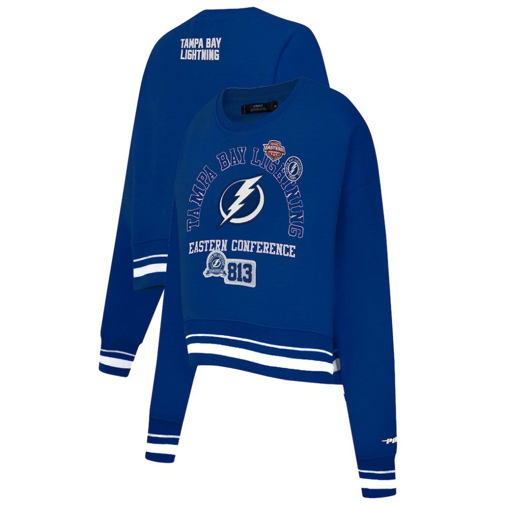 Tampa Bay Lightning - Pro Standard Women's Area Code Cropped Pullover Sweatshirt Blue