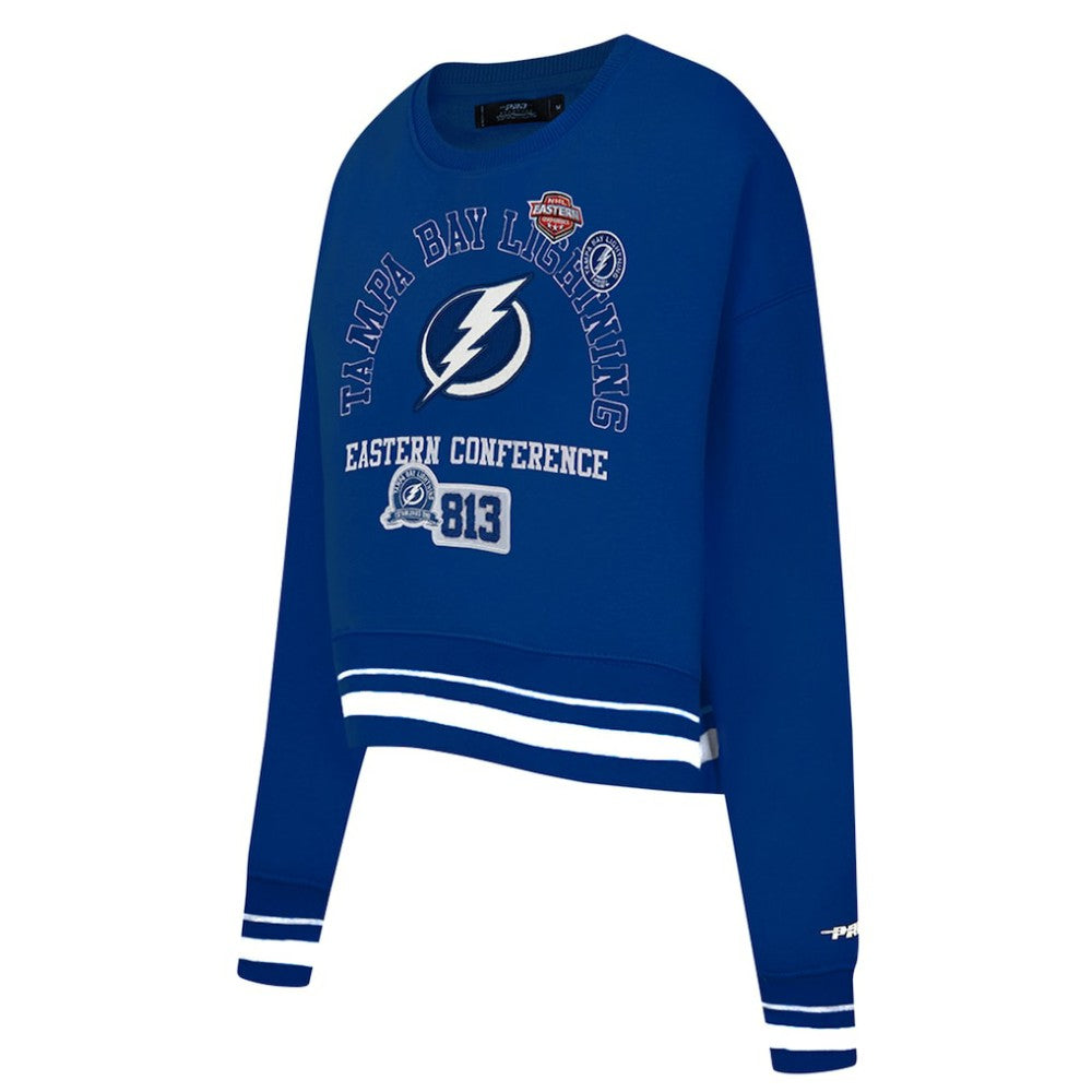 Tampa Bay Lightning - Pro Standard Women's Area Code Cropped Pullover Sweatshirt Blue