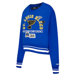 St. Louis Blues - Pro Standard Women's Area Code Cropped Pullover Sweatshirt Blue