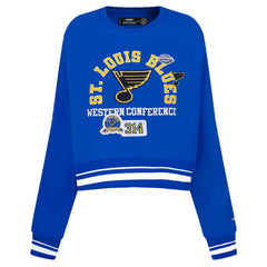 St. Louis Blues - Pro Standard Women's Area Code Cropped Pullover Sweatshirt Blue