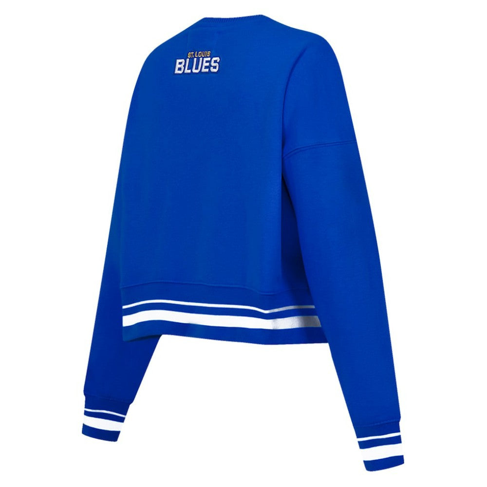 St. Louis Blues - Pro Standard Women's Area Code Cropped Pullover Sweatshirt Blue