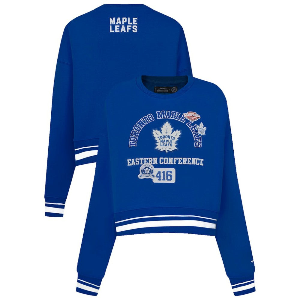 Toronto Maple Leafs - Pro Standard Women's Area Code Cropped Pullover Sweatshirt Blue