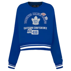 Toronto Maple Leafs - Pro Standard Women's Area Code Cropped Pullover Sweatshirt Blue