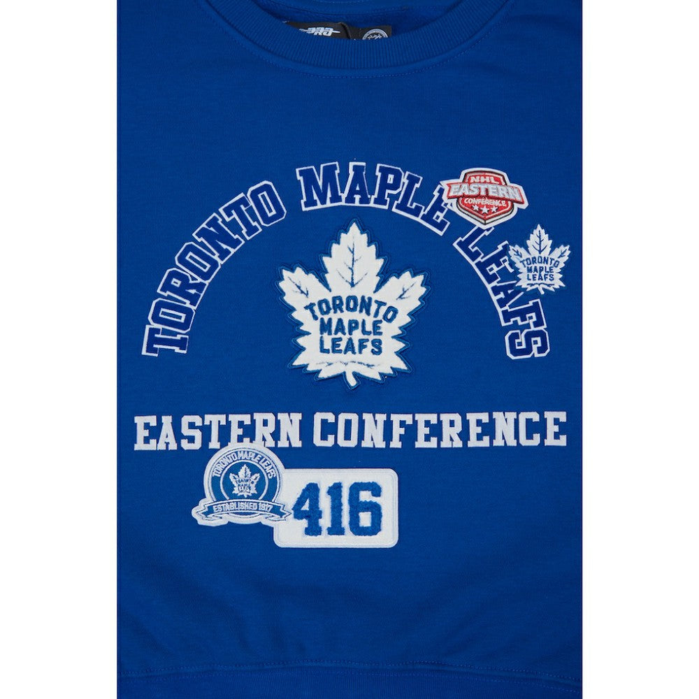 Toronto Maple Leafs - Pro Standard Women's Area Code Cropped Pullover Sweatshirt Blue