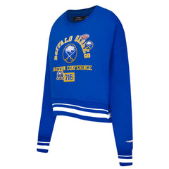 Buffalo Sabres - Pro Standard Women's Area Code Cropped Pullover Sweatshirt Royal