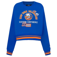 New York Islanders - Pro Standard Women's Area Code Cropped Pullover Sweatshirt Royal