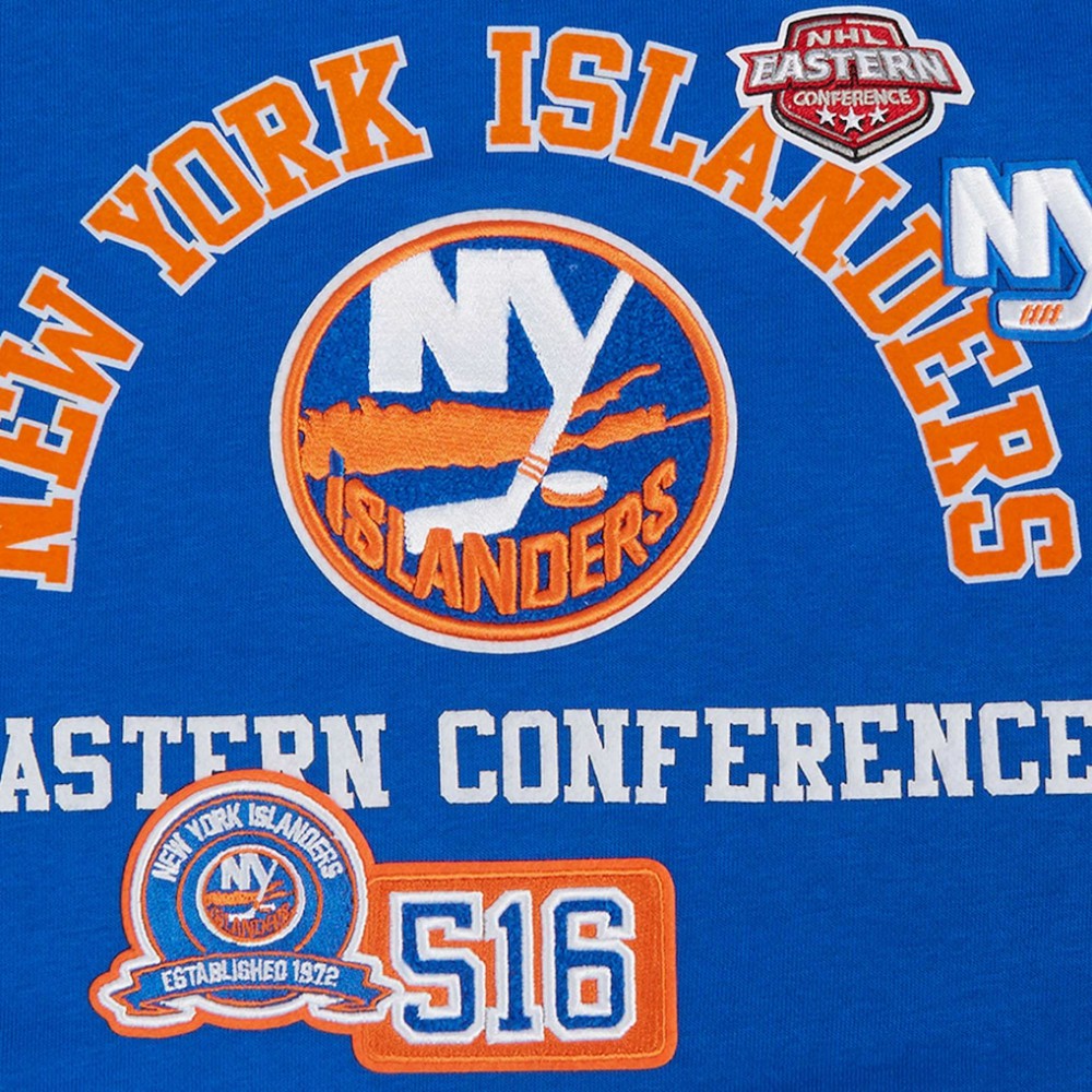 New York Islanders - Pro Standard Women's Area Code Cropped Pullover Sweatshirt Royal