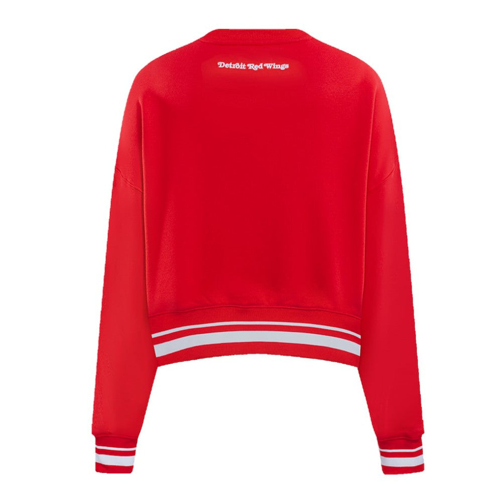 Detroit Red Wings - Pro Standard Women's Area Code Cropped Pullover Sweatshirt Red