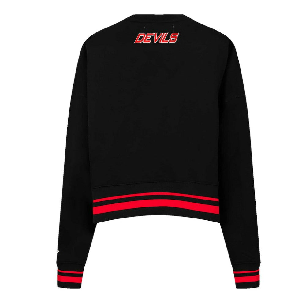 New Jersey Devils - Pro Standard Women's Area Code Cropped Pullover Sweatshirt Black