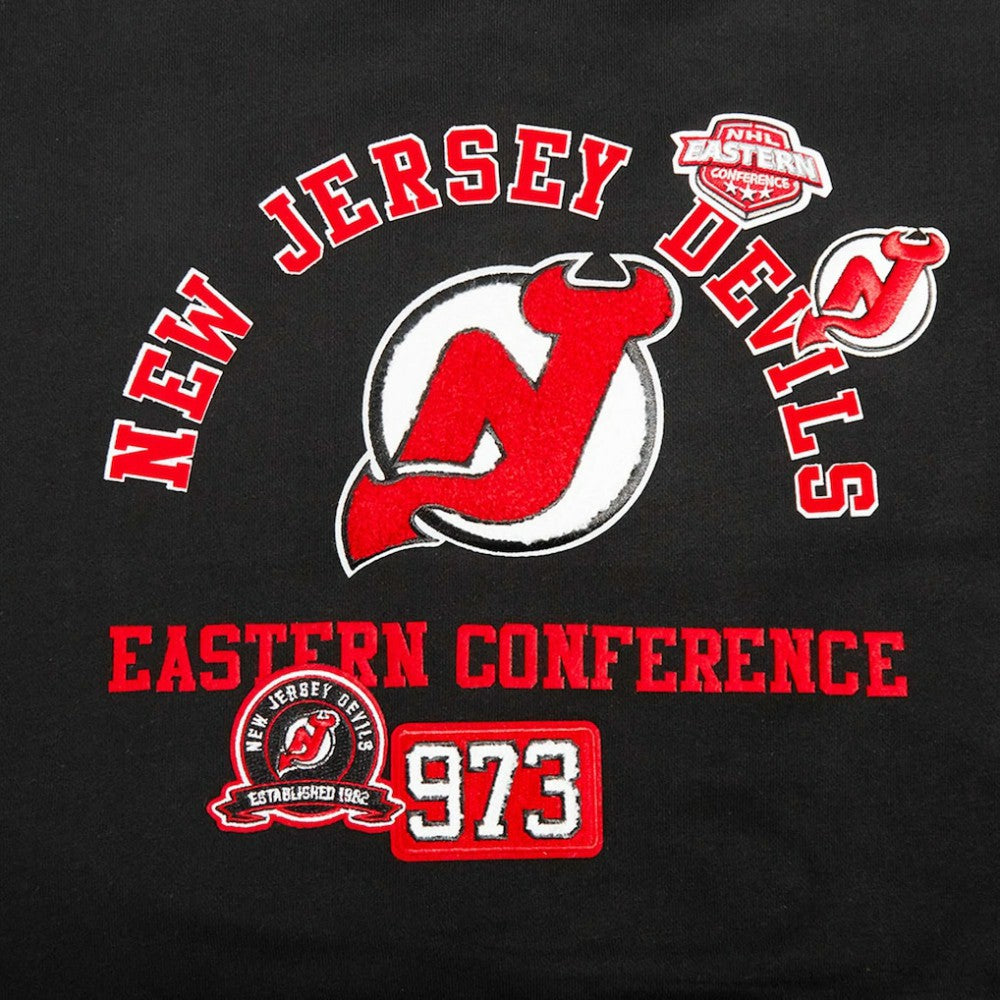 New Jersey Devils - Pro Standard Women's Area Code Cropped Pullover Sweatshirt Black