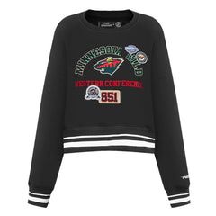 Minnesota Wild - Pro Standard Women's Area Code Cropped Pullover Sweatshirt Black