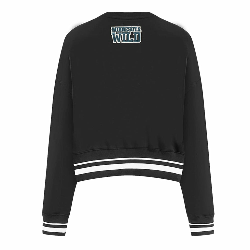 Minnesota Wild - Pro Standard Women's Area Code Cropped Pullover Sweatshirt Black