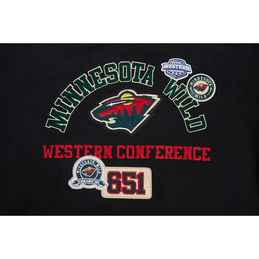 Minnesota Wild - Pro Standard Women's Area Code Cropped Pullover Sweatshirt Black